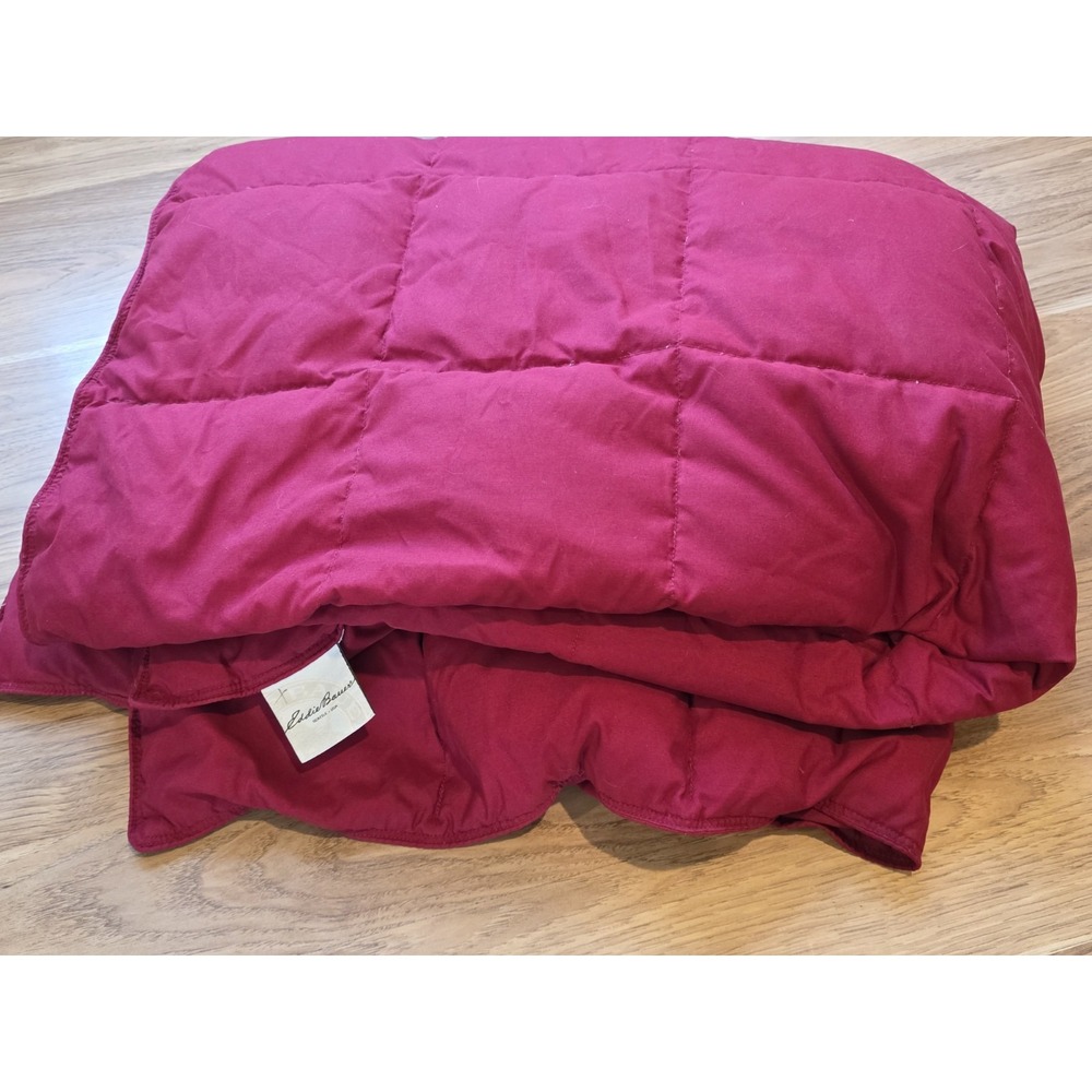 Eddie Bauer Goose Down Throw Blanket Red 70×47" Solid Color